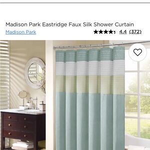 Madison Park Eastridge Shower Curtain - Aqua, White, and Beige